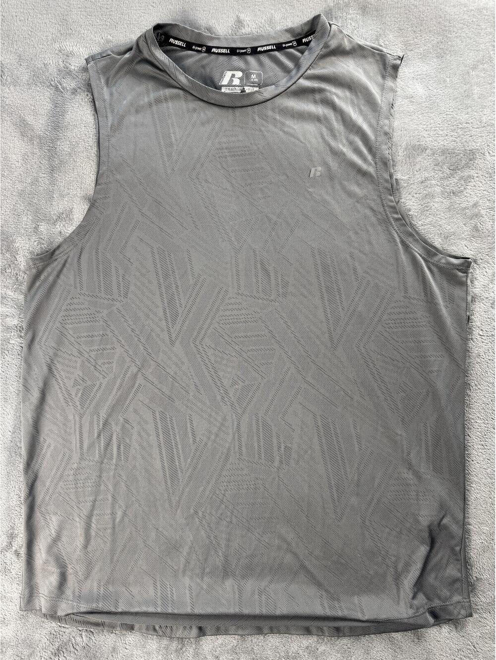 Russell Athletic Shirt Mens Medium Gray Training Fit Dri-Power 360 Sleeveless